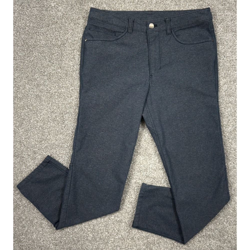 Lululemon ABC Pant Slim Mens 30x28 Tech Canvas Heathered Navy Blue LM5609S